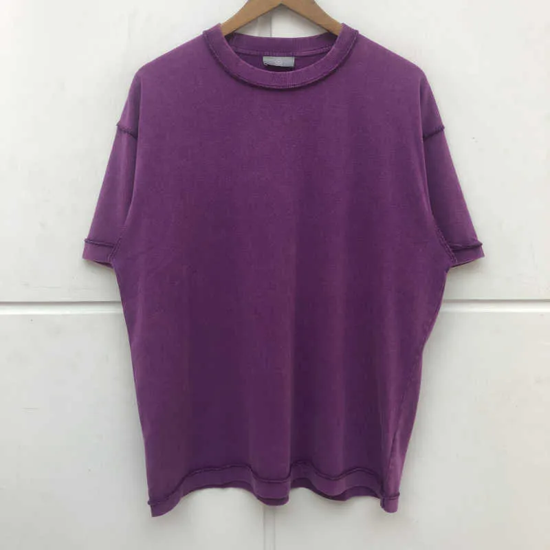 Beste Qualität Schönes gewaschenes schweres Stoff-T-Shirt Männer Frauen Sommerstil Blank Solid Color Tops T-Shirt X0712