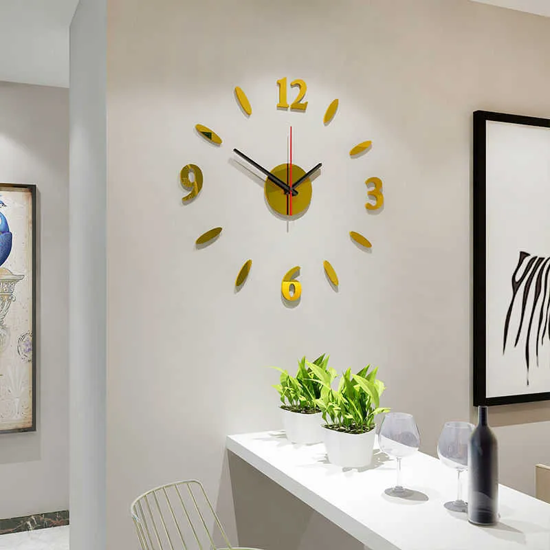 Leuchtende DIY Uhr Home Einfachheit Stille Mode Wanduhr Wohnzimmer Kreative Wandaufkleber Schlafzimmer Wanduhr 210724