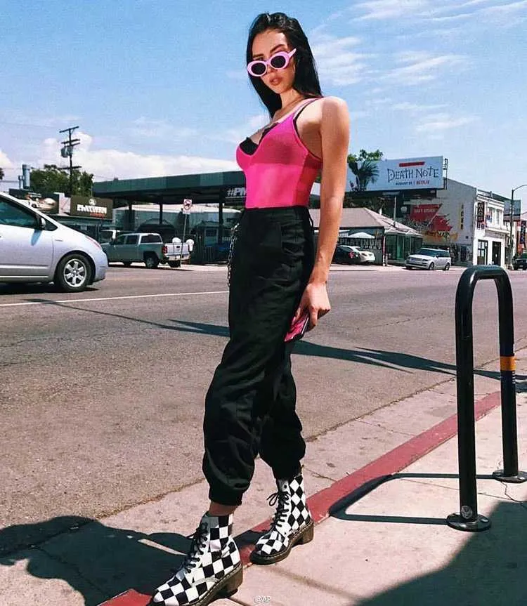 Fashion Streetwear Harem Pants For Women 2021 High Waist Loose Female Hip Hop Trousers With Chains Ladies Q0801