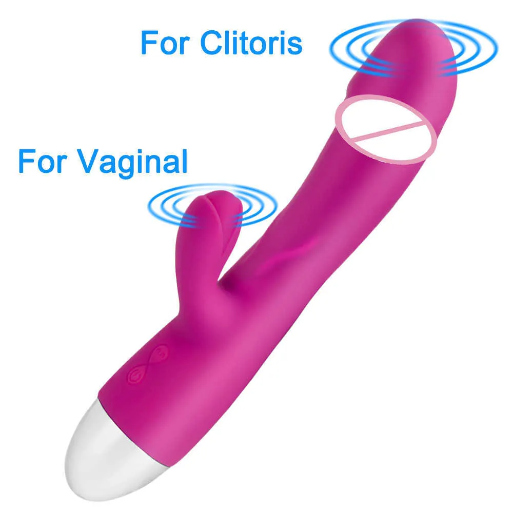 Articoli il massaggio Masturbazione femminile Dildo Vibratore del coniglio Massaggiatore del punto G Stimolatore del clitoride vaginale Doppia vibrazione Giocattoli del sesso Wo273P