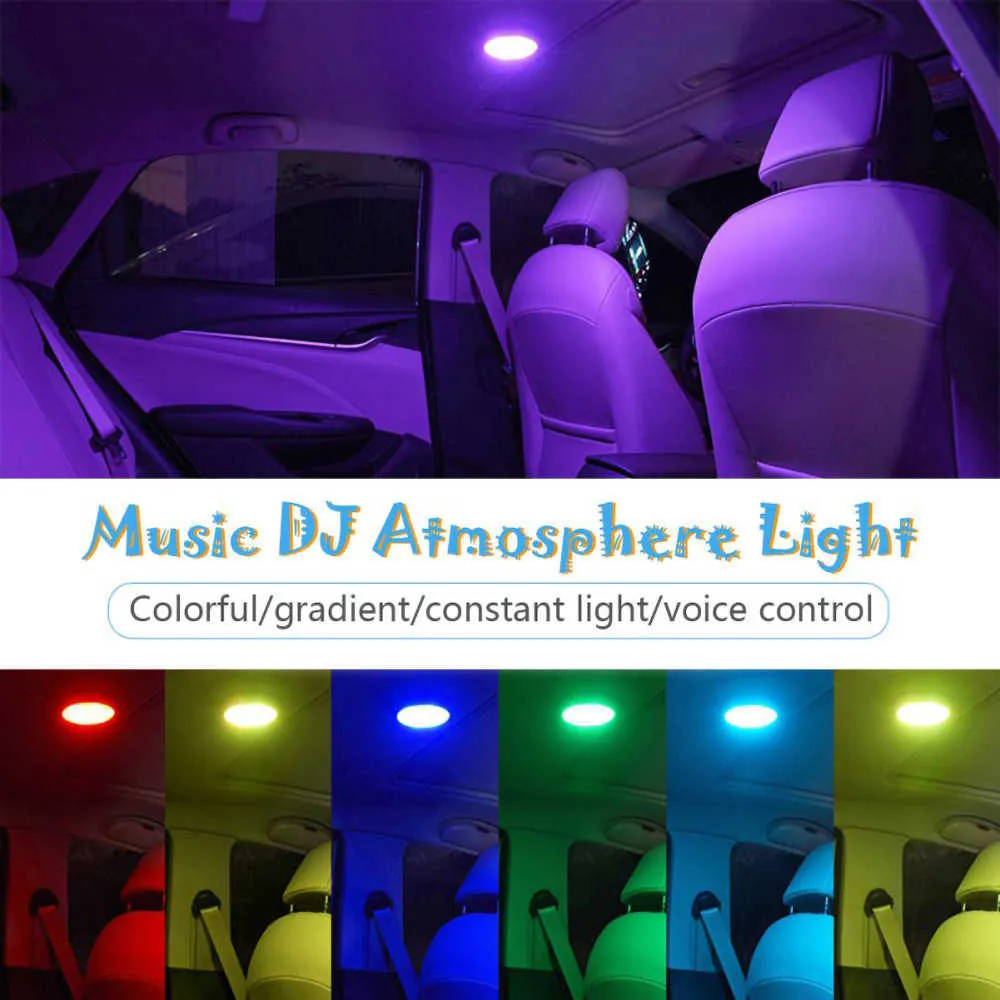 Lampe LED d'ambiance pour voiture, commande vocale, lumière d'ambiance, éclairage de voiture, décoration de voiture, lumières d'ambiance pour la conduite de nuit