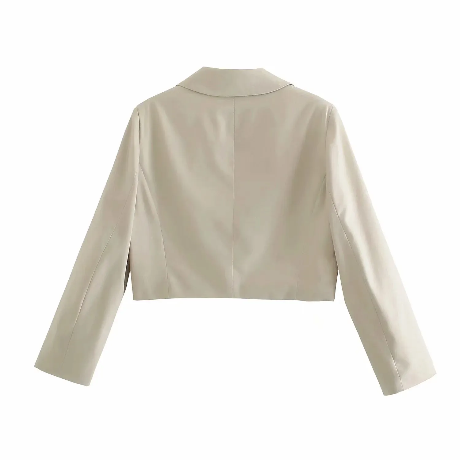 Mulheres verão casual all-fashion temperamento lapela linen terno curto jaqueta feminina blend blazer corte 210520