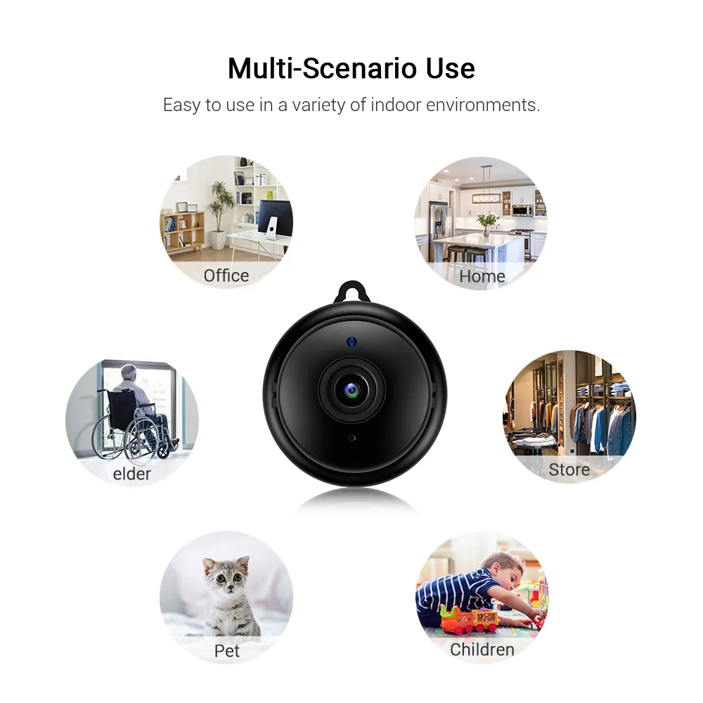 Mini Wifi IP Camera HD 1080P Draadloze Indoor Camera Nachtzicht Twee Weg Audio Bewegingsdetectie Babyfoon V380