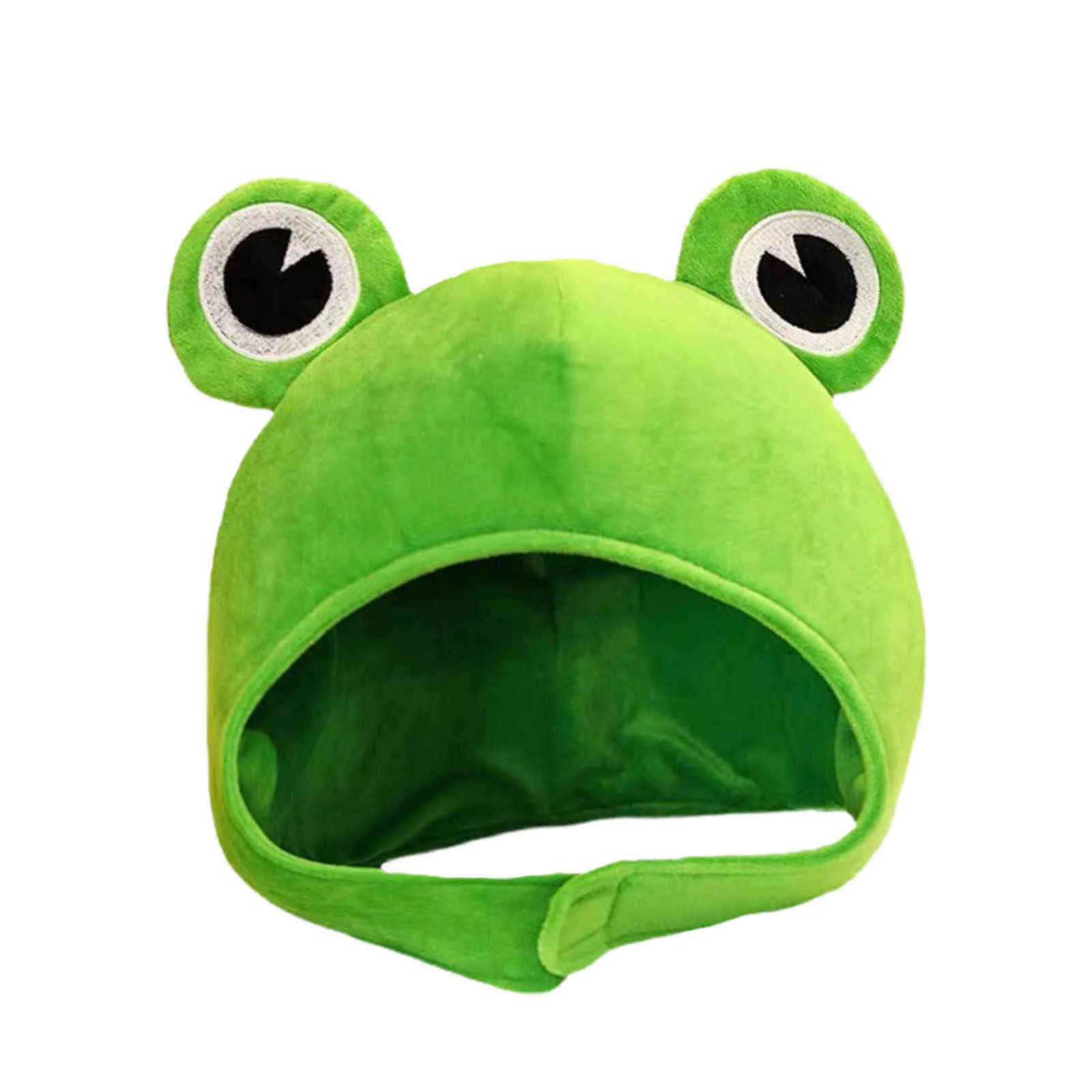 Novelty Caps Funny Big Frog Eyes Cute Cartoon Plush Hat Toy Green Full Headagear Cap Cosplay Kostym Party Dress Up Photo Prop Y21111