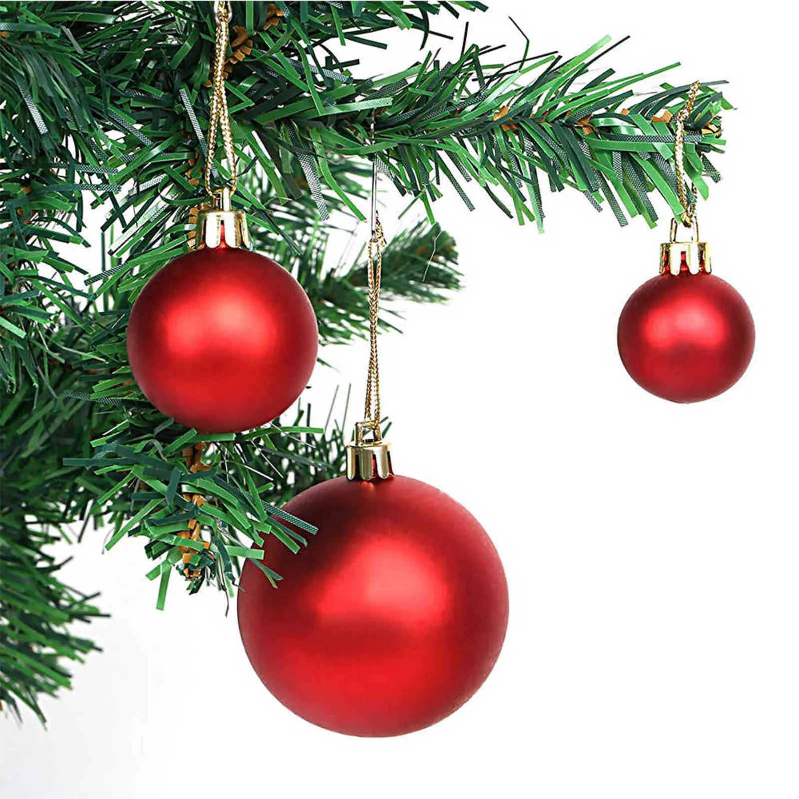 Christmas Ornaments Ball Hang Balls Xmas Decorations Hanging Tree Pendants Year Party Ornament Decor Foam Balls 211104