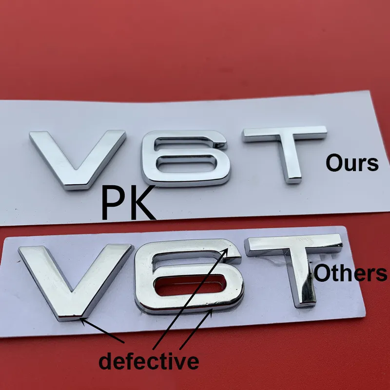 Abs Mektup Numarası V6T V8T V10 A4L A5 A5 A6L A7 A8L TT RS7 SQ5 Araba Stil Tarama Yan Rozet Logosu Sticker7971092