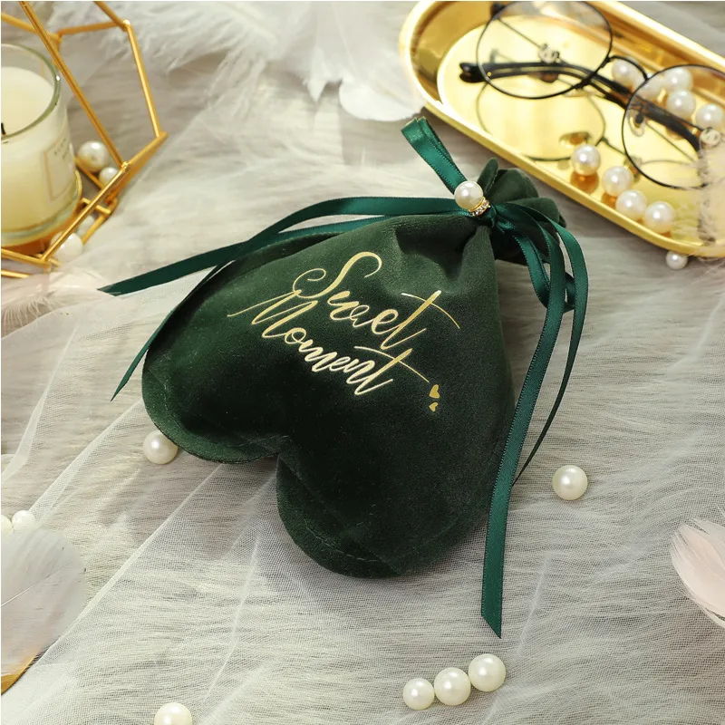 New Heart Candy Bages Sacchetto regalo in velluto Cioccolato Baby Shower Bomboniere Regali Borsa Forniture per feste di compleanno