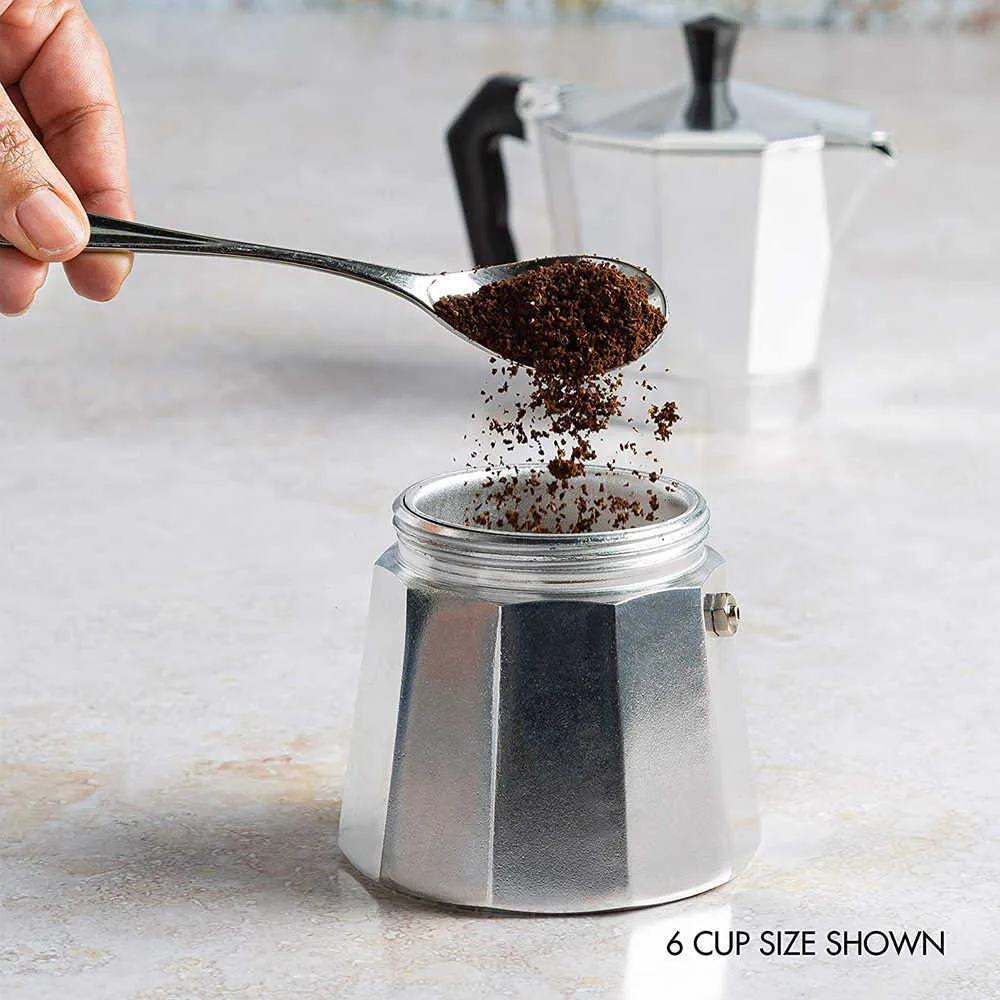 Moka Pot Coffee Espresso Machine Machine Aluminian Coffeeware Classic Tools Cafetiere Latte Stove Top Portable Cafe247e