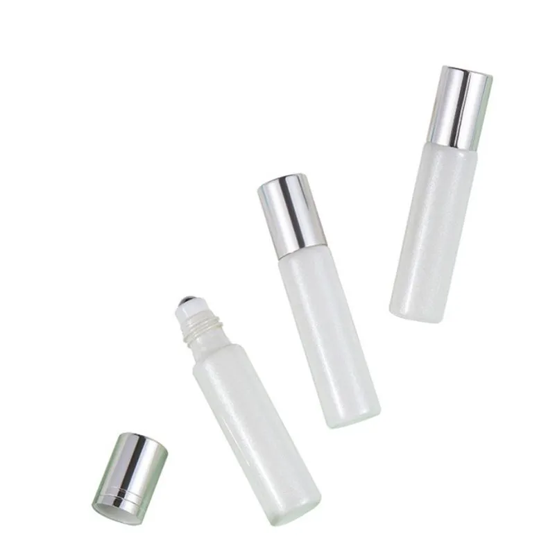 10ml Empty Glass Essential Oil Roll On Bottle Metal Roller Ball for Perfume