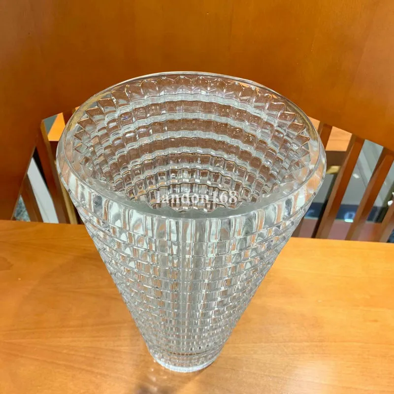 クリスタル花瓶リビングルームドライフラワー透明なディルホームデコレーションアクセサリーテーブルトップフラワーVase293Q