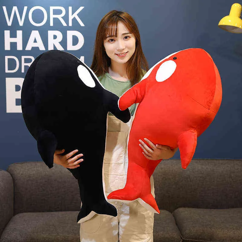 60 80cm Cute Killer Whale Plush Doll Pillow Soft Orcinus orca Black and White Whale Fish Plush Toy Stuffed Baby Toys Gift AA3197766