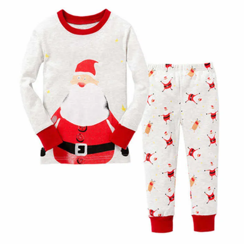 男の子のクリスマスパジャマセット結びつきサンタPJS Gecelik Koszula Nocna Pajamas Kids Pajama Set 211018