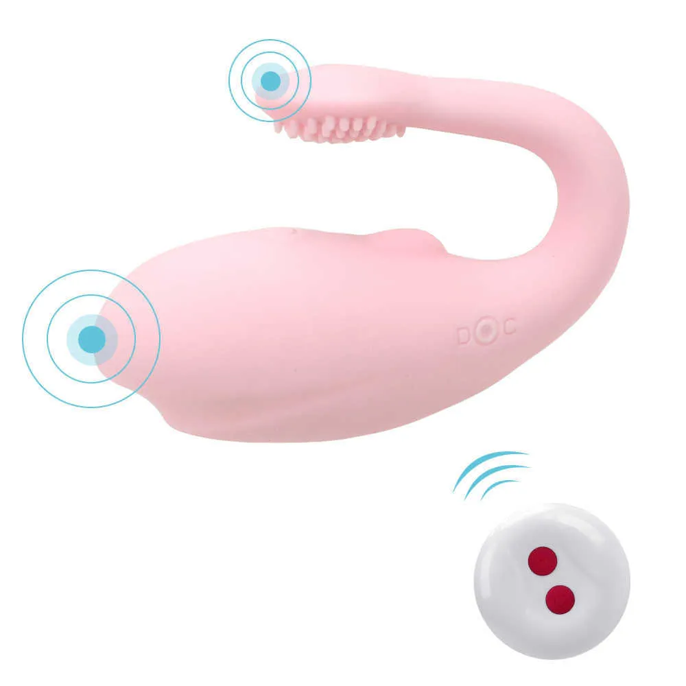 Wireless Pilot Pilot Clitoris Stymuluj Whale Jump Vibrator Egg 10 Prędkości Silikon USB Ładowanie Sex Zabawki dla kobiet P0818