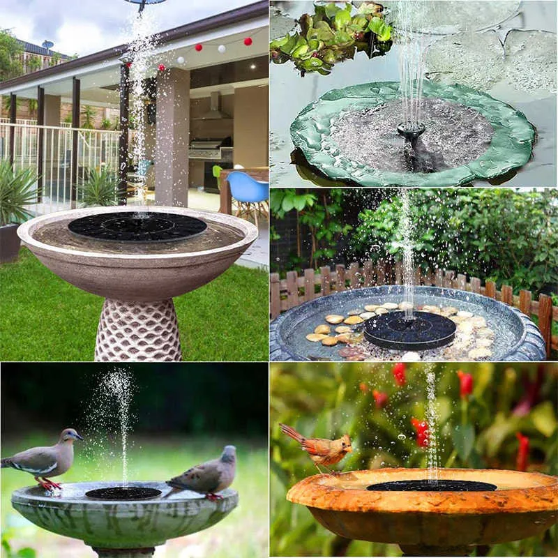 Eau flottante Fountaine d'extérieur bain d'oiseau extérieur fontaine à énergie solaire Pompe à eau flottante Jardin Decoration Jardin Fountaine