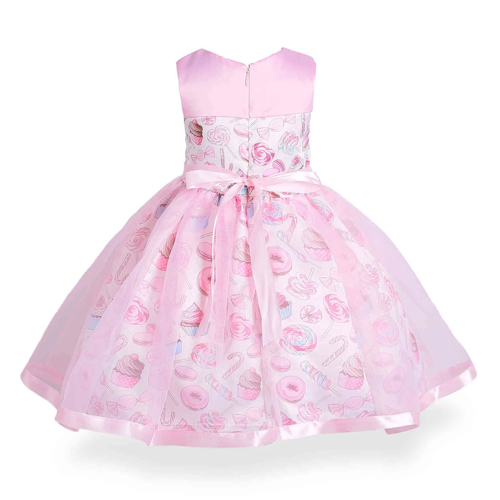 Princesse Filles Robe Rose D'anniversaire De Mariage Fête Bébé Robes Fantaisie Bonbons Cupcake Enfants Robes Crème Glacée Filles Robe Robes G1129