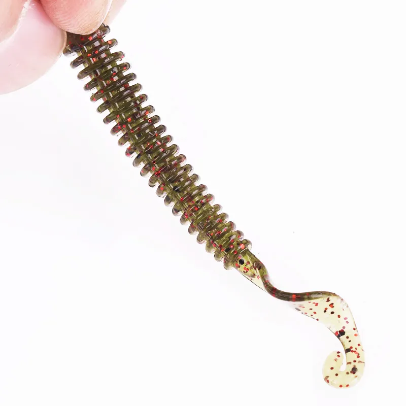 /bag Soft Fishing Baits Wobblers Worm Curly Jig 6cm 1.4g Smell With Salt Silicone Artificial Bait Swimbaits Bass Tackle