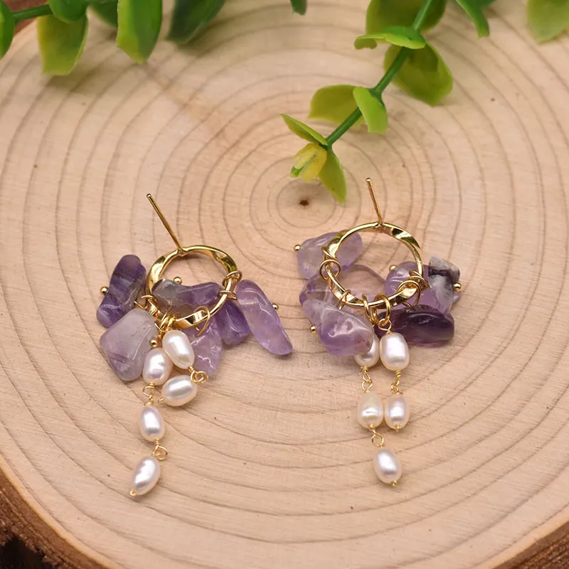 Boucles d'oreilles pendantes en perles baroques d'eau douce naturelles, style Boho, Vintage pour femmes, cadeaux de fête de mariage, bijoux en pierre à pampilles longues