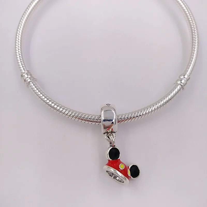 Kit la creazione di gioielli di moda in argento sterling 925 braccialetti pandora Disny miki mouse orecchio cappello fascino cuore braccialetto donna collana a catena da uomo stile fai da te 7501057370328P