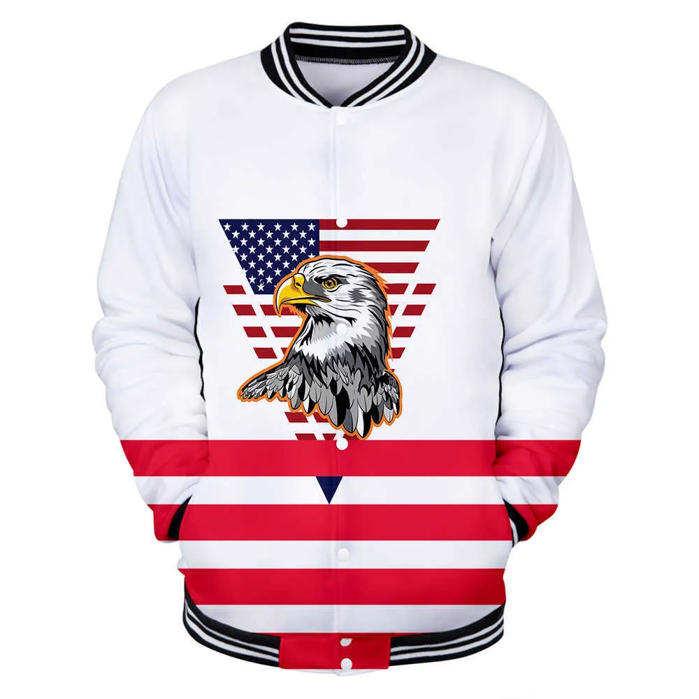 American Independence Day Stampa Popolare Nuovo Uomini / Donne 3D Baseball Jacket Trend Boy / Girl 2020 Brand Baseball Jacket X0621