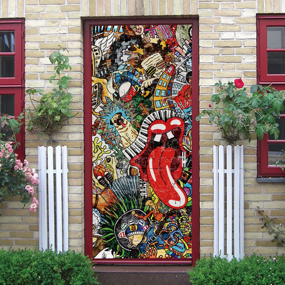 3D Stope drzwi naklejka DIY Self -hydezjna wodoodporna tapeta kreskówka Poster Mural Poster do druku sztuka zdjęcie domowe 210317