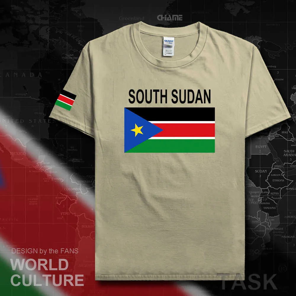 Södra Sudan män t-shirts Jerseys Nation Team Tshirt CottonT-tröja Gymkläder Toppar Tees Country Sporting Sudanese SSD X0621