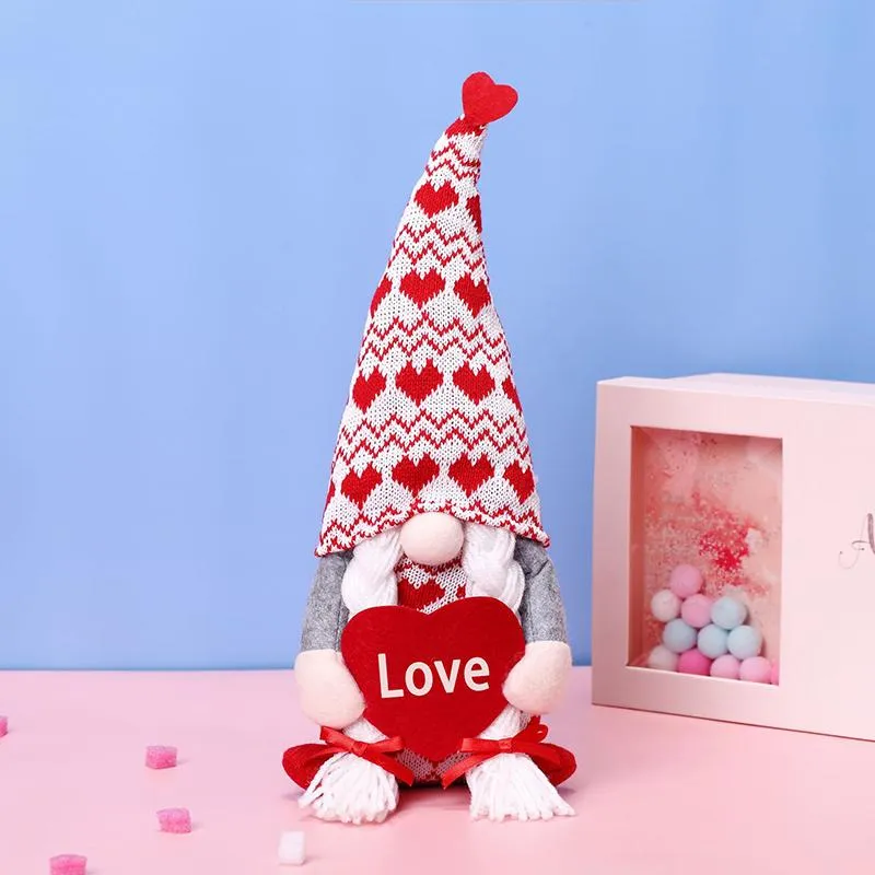 2021 Party Favorit Faceless Doll Valentine Day Dekorationer Lite Figurälskare Ornament Dwarf Cupid Rudolph Fönster Dekorativ docka