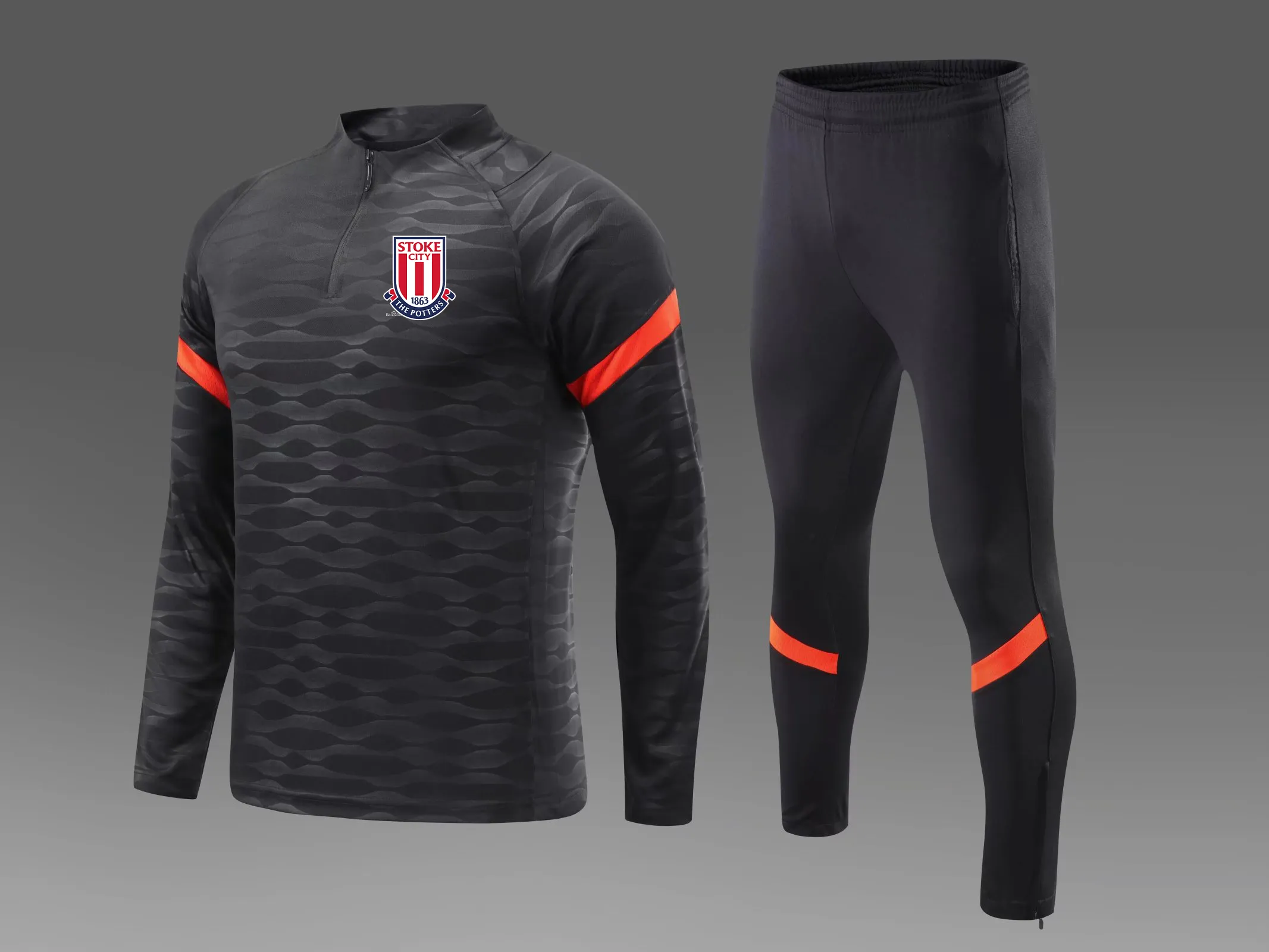 Tute da calcio da uomo Stoke City F C tuta da allenamento corsa all'aperto Autunno e Inverno Kit da calcio bambini la casa Personalizzato lo2511