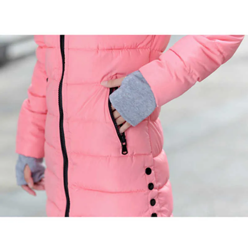 Veste d'hiver femmes grande taille femmes vestes et manteaux femme coton rembourré longue Parka coréen à capuche Chaqueta Muje  [] // 211018