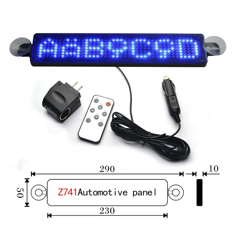 12V programmable car LED display Sign advertising scrolling message vehicle taxi LEDs window signs remote control with sucking dis206x