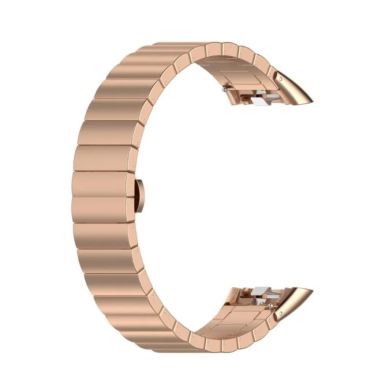 Bracelets de montre pour Huawei Band 6 Honor, en acier inoxydable, de luxe, en métal, avec outil de réglage, 278f