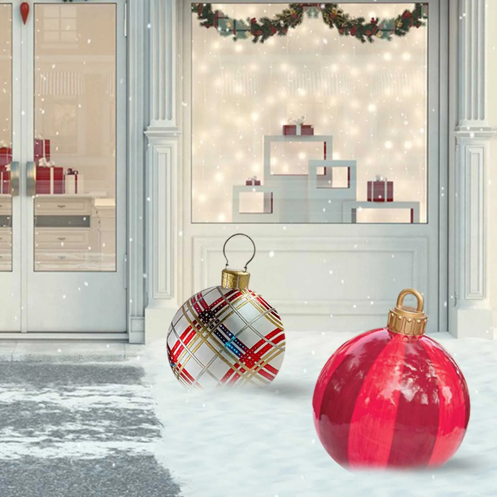 Utomhus jul Uppblåsbar dekorerad boll gjord av PVC 23 6 tum Giant Tree Decorations Holiday Decor 211018293R