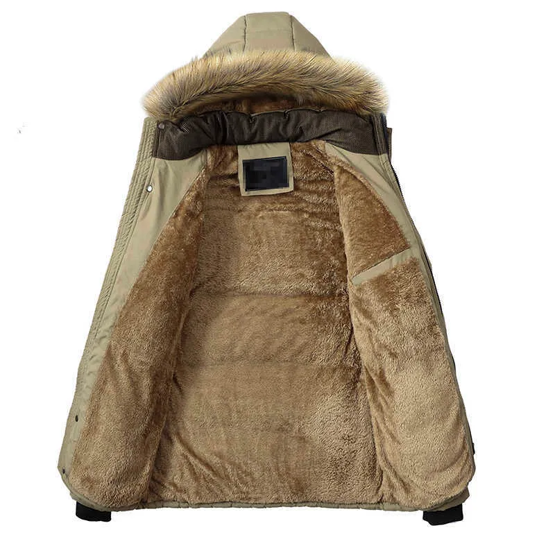 Lifenwenna Winter Jacket男性ブランドのファッションカジュアルスリム厚い暖かいメンズコートパーカーフード付き長いオーバーコート男性5xl 210528