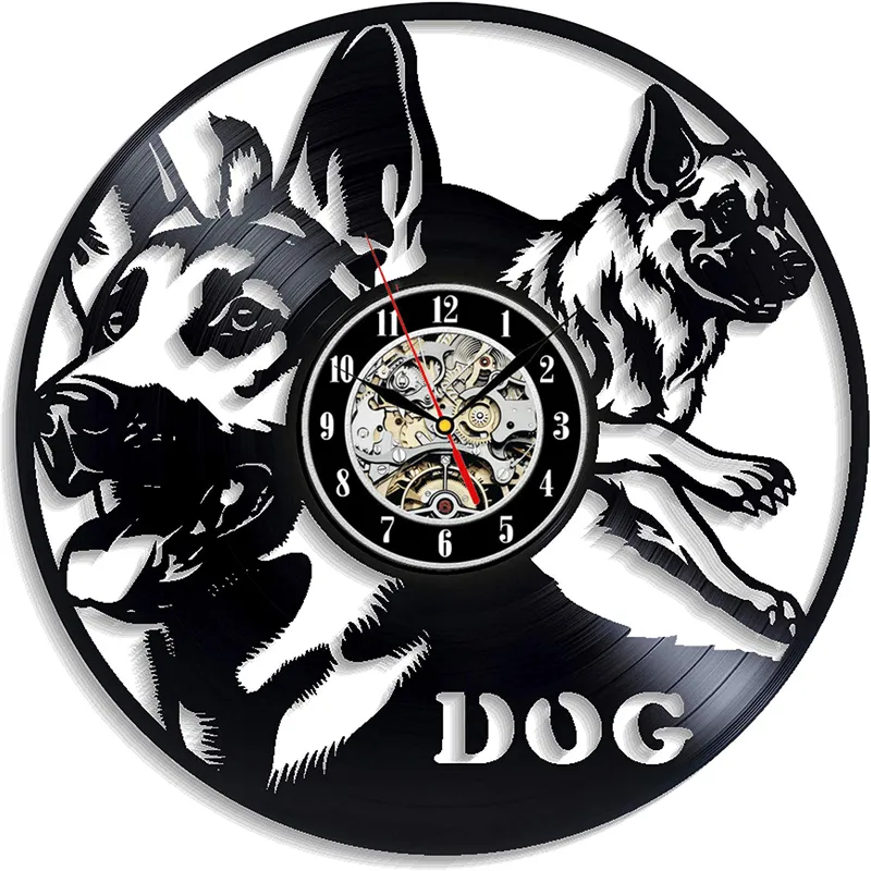 Рекордные настенные часы современный дизайн я люблю собачьи настенные часы, висящие часы, чтобы подарки для любителей собак 12 дюймов 4082549