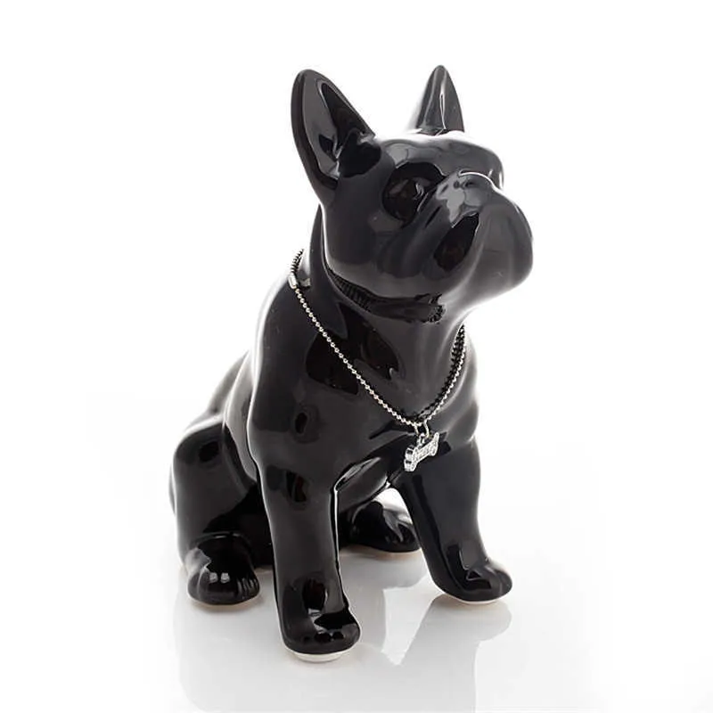 Ceramic French Bulldog Dog Statue Decorazione la casa Accessori artigianali Ornamento Ornamento Figurina animale Figurina Animal Soggiorno R41979327475