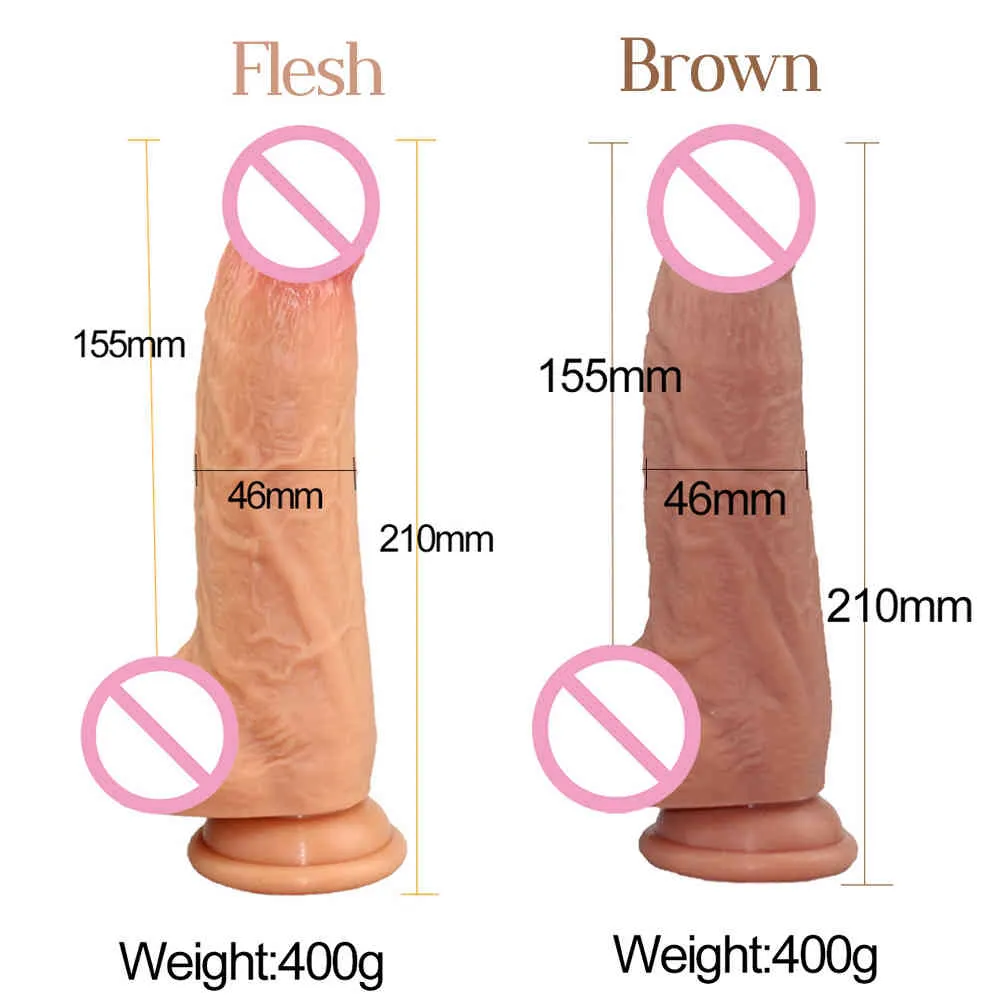 sensazione di pelle di silicone lungo dildo anale pene fallo realistico grande masturbatore femminile ventosa cazzo adulto donna Q0508309S