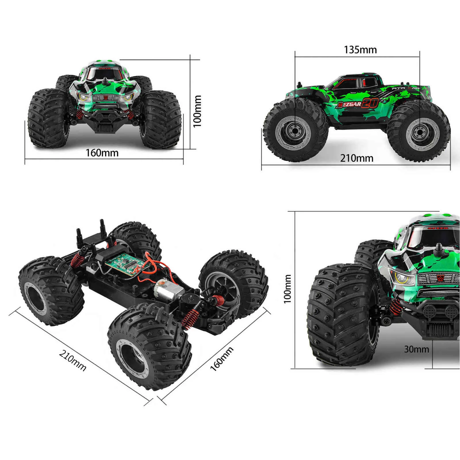 Bezgar TM201リモートコントロールCar24GHz Allterrain 15kmh Offroad RC Monster Truck Toy with Battery for Boys for Boys kid Christmas Gift2817079226404