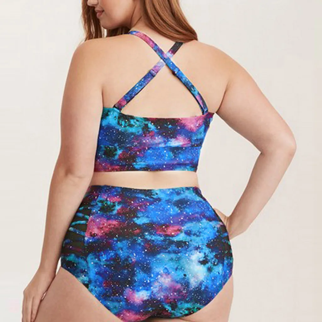 Plus Taille Rembourré Tankini Dames Maillots De Bain Multicolore Push Up Bikini Ensemble Taille Haute Maillot De Bain Maillot De Bain Brasileiro 2021 210319