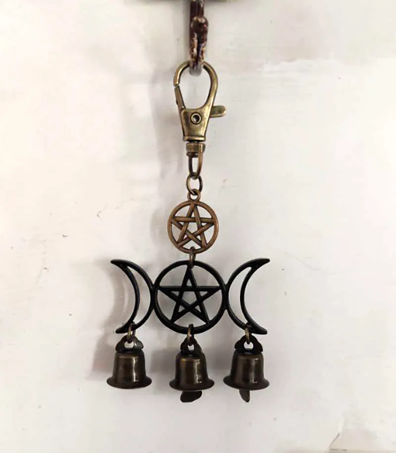 12type sorcière cloches magique cloche porte-clés païen énergie décor magique Protection de la maison bannir mal sorcière gothique bijoux G1019