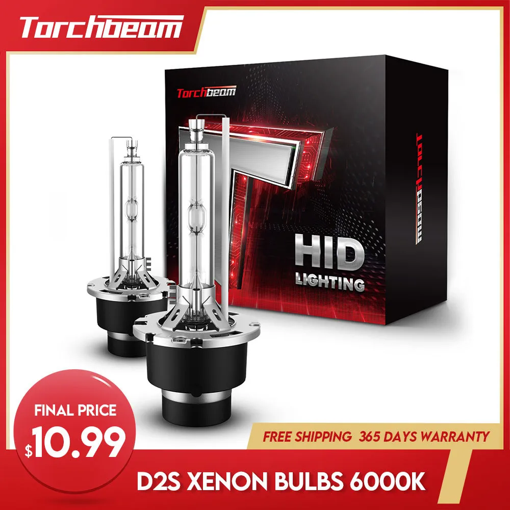 Torchbeam D2s Lâmpada 6000K White HID Xenon Lâmpada 35W 12V 5600lm Super Bright Auto Feadlamp Kit Hi / Baixo Beam