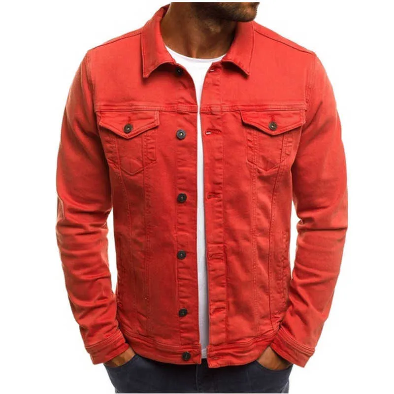 Giacca da uomo in autunno moda casual giacca di jeans slim streetwear giacca bomber hip-hop classica cappotti in tela di cotone retrò uomo 210603