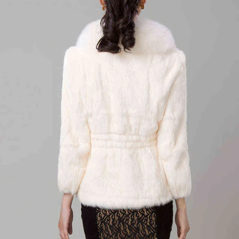 Cappotto corto in pelliccia Giacca da donna Autunno Inverno Imitazione pelo di coniglio Coreano allentato sottile colletto largo 211220