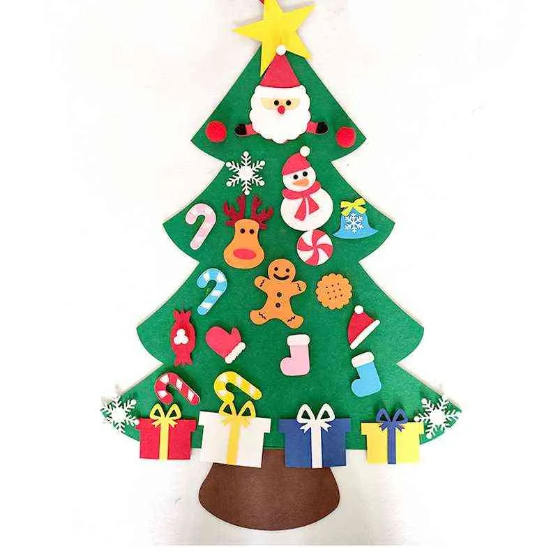 Albero di Natale in feltro fai-da-te Buon Natale Decorazioni la casa Cristmas Ornament Xmas Navidad Regali Babbo Natale Year Tree 211109