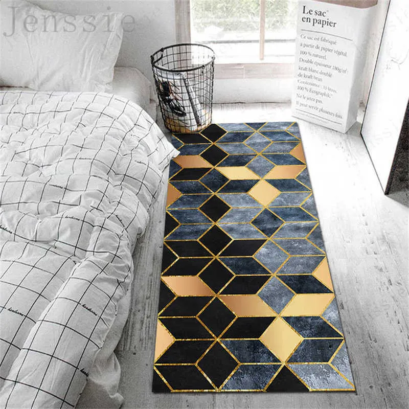 Geometrisk stil mattan mjuk tvättbar sovrum vardagsrum matta barn lekmattor badmattor korridor ingångsdörr mattor rug 210928