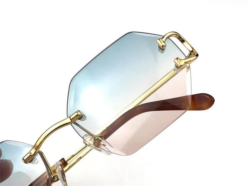 Солнцезащитные очки новые ретро Пикадилли нерегулярные хрустальные линзы 0118 безрамочные модные авангардный дизайн uv400 светлые d253d