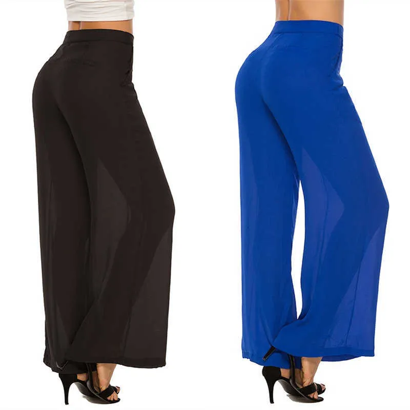 Women's Trousers Summer Fashion Thin Wide Leg Pants New Loose High Waist Casual Women Skirt Dance Q0801