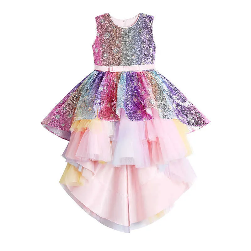 New3-12Yrs Prinzessin Kinder Kleid für Mädchen Party Ostern Karneval Kostüm Kinder Hochzeit Schwalbenschwanz Kleid Mädchen Baby Für Elegante Meerjungfrau Q0716