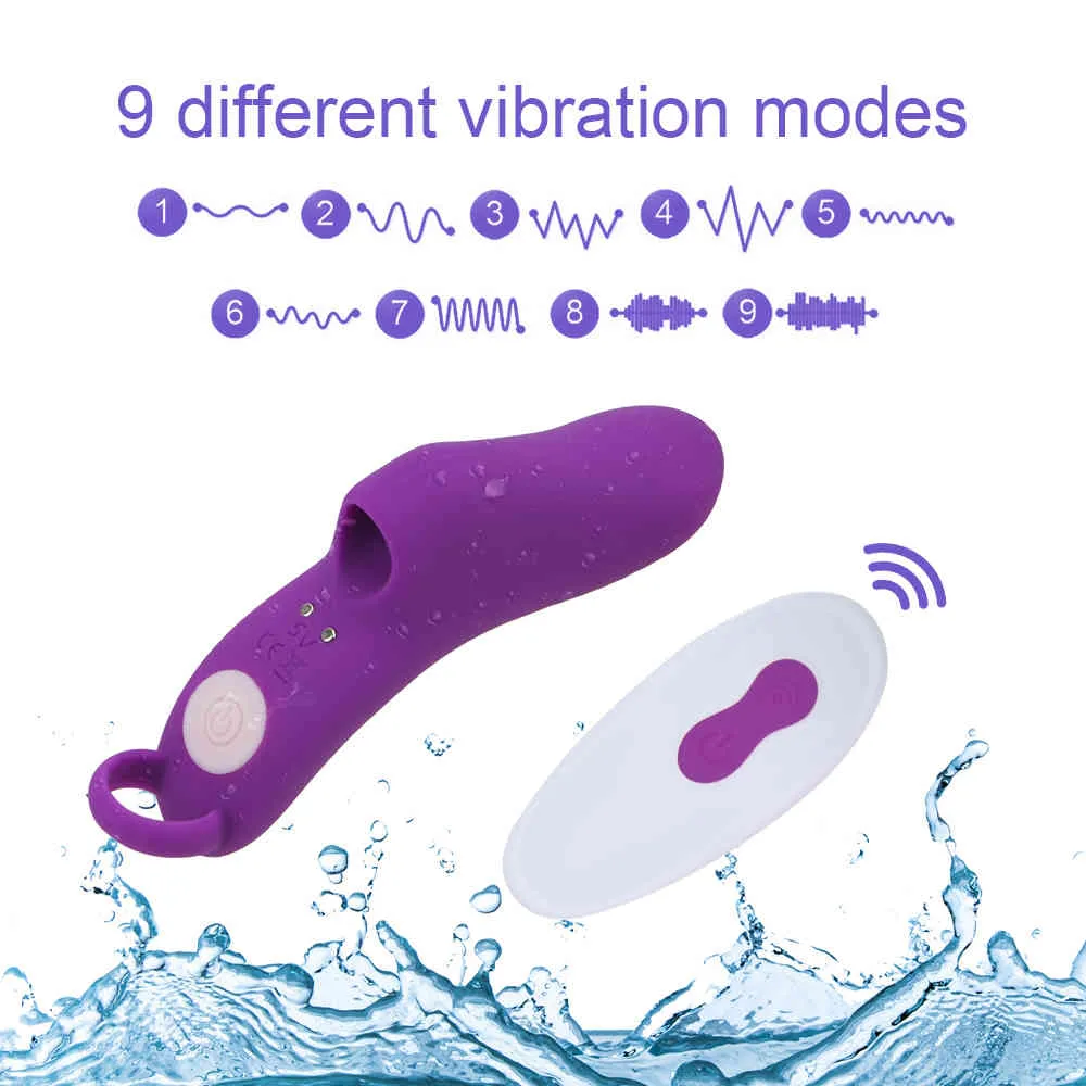 Оло 9 Частота беспроводной дистанционного управления клитор стимулятор стимулятор пальцев вибратор G Spot Vanginal массаж женский мастурбация X0320
