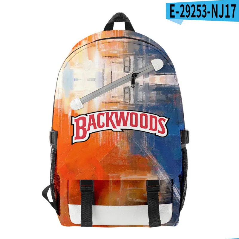 13 Styles BACKWOODS Diagonal Zipper Cigar Ink Painting Backpack for Men Boys Laptop 2 Straps Travel Bag School Shoulders Bags4722466