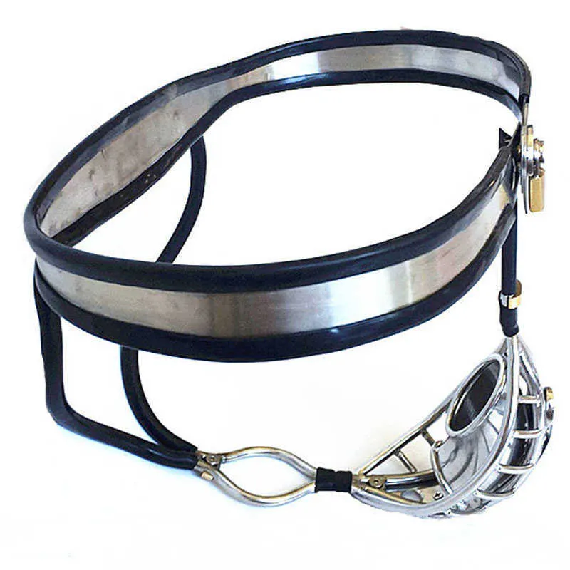 عناصر التدليك من الفولاذ المقاوم للصدأ الذكور الحزام حزام سراويل مثير الديك قفص BDSM عبودية المعادن قفل القفل جهاز مثير للرجال Gay358r