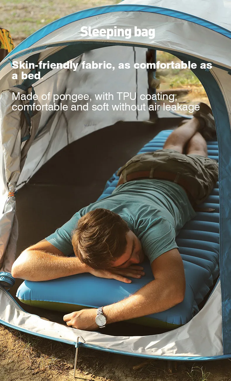Ultraliwa samozatrudniona materac powietrza rozszerzona podkładka do spania nadmuchiwane łóżko plażowa mata piknikowa namiot kempingowy 220216